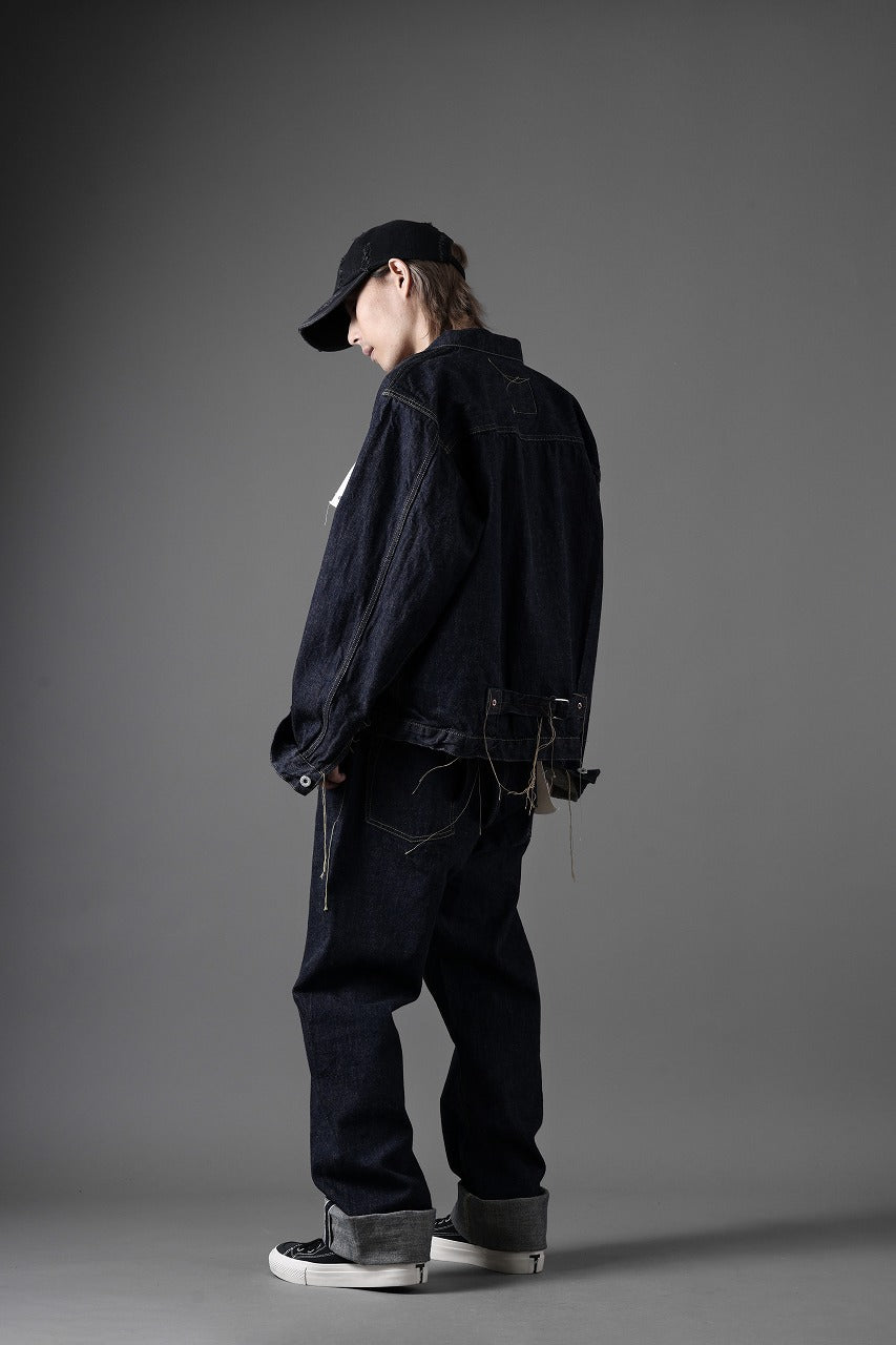 FULLCOUNT WWⅡ Model Brown Cotton Denim Pants / 13.7oz Zimbabwe Selvedge Denim (INDIGO BLUE / ONE WAHED)