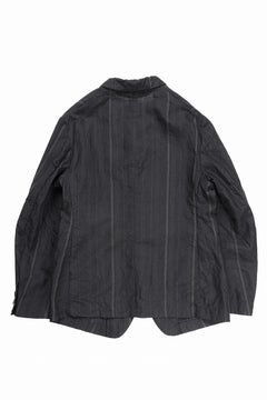 画像をギャラリービューアに読み込む, KLASICA exclusive &quot;KLING&quot; SINGLE LAYER 3 POCKET BLAZER / LIGHT WEIGHT DARK RANDOM STRIPE RAMIE (IRON STRIPES)