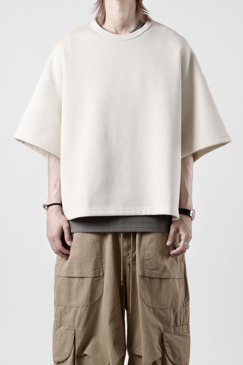 N/07 OVERSIZE TOP / RIBBED CARDBOARD KNIT JERSEY (IVORY)