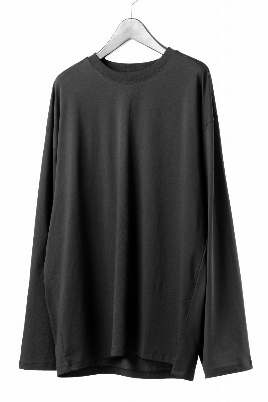thom/krom OVERSIZED WIDE LONG SLEEVE TEE / COTTON JERSEY (BLACK)の 