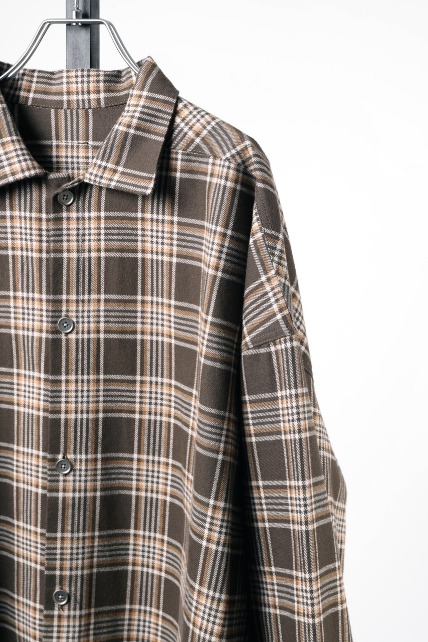 Load image into Gallery viewer, 【SAMPLE】A.F ARTEFACT LONG SHIRT / TARTAN CHECK (BROWN x BEIGE)