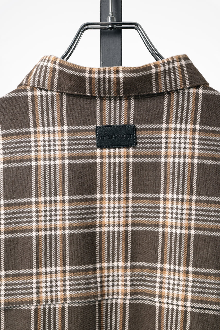 Load image into Gallery viewer, 【SAMPLE】A.F ARTEFACT LONG SHIRT / TARTAN CHECK (BROWN x BEIGE)