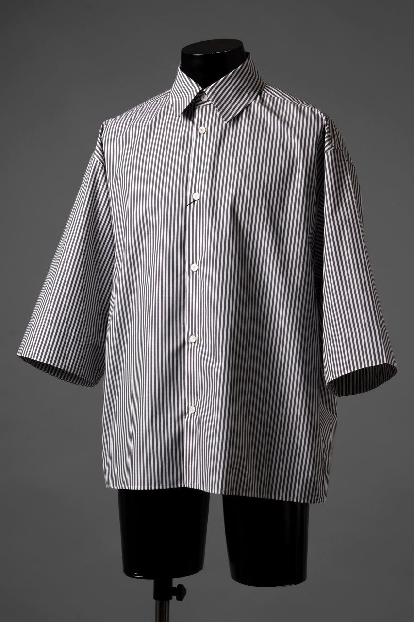 TARO HORIUCHI / th products "EDWARD" Big Sleeve S/S Shirt / esteneige broad cloth (stripe)