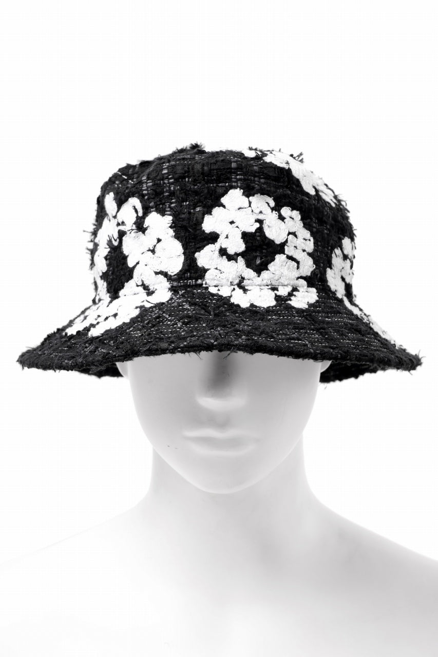 READYMADE x DENIM TEARS COTTON WREATH TWEED BUCKET HAT (BLACK)