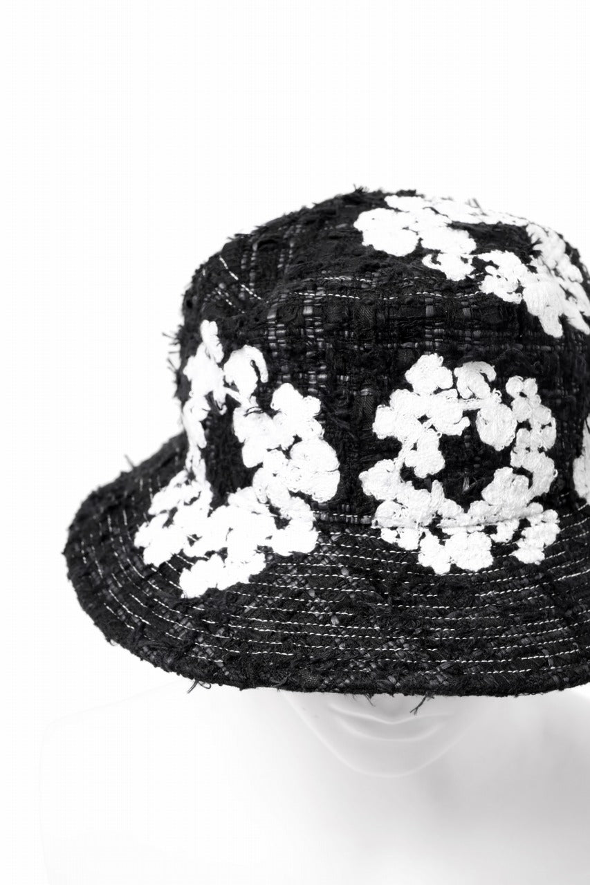 READYMADE x DENIM TEARS COTTON WREATH TWEED BUCKET HAT (BLACK)