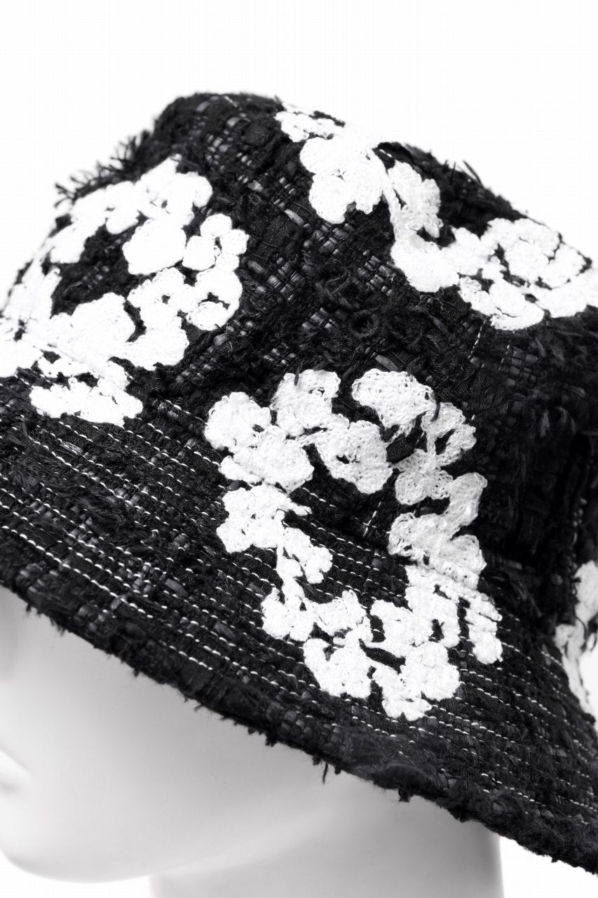 READYMADE x DENIM TEARS COTTON WREATH TWEED BUCKET HAT (BLACK)