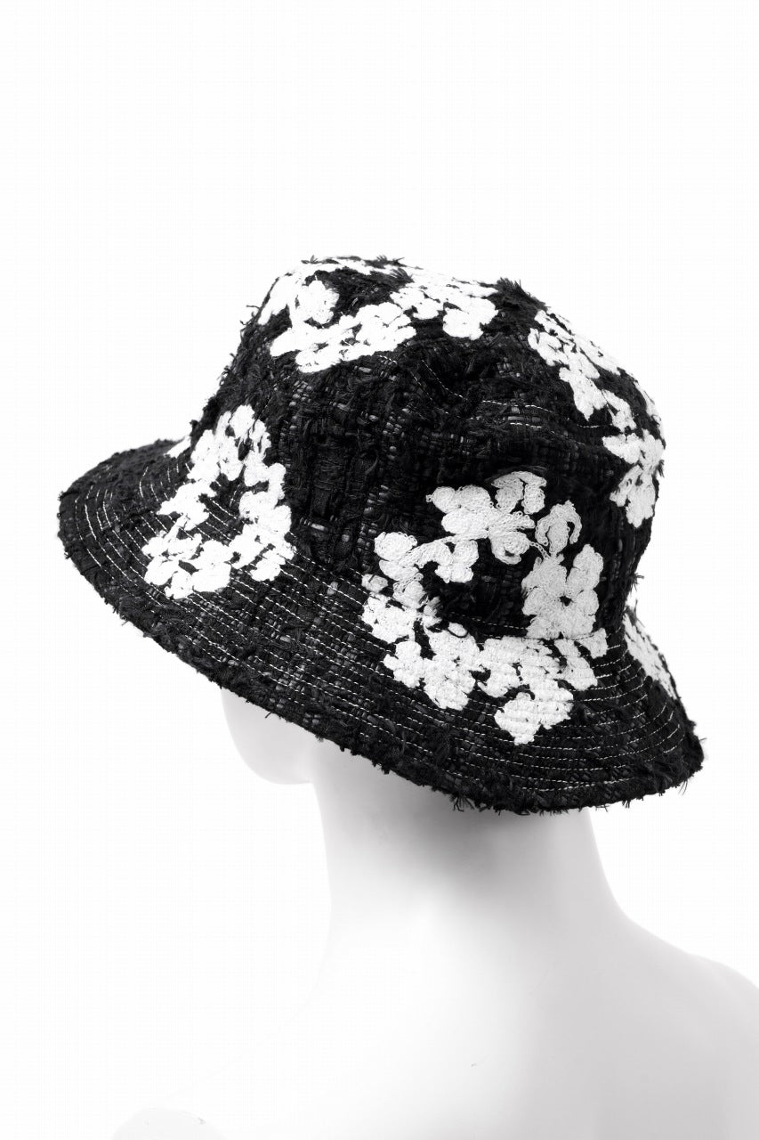 READYMADE x DENIM TEARS COTTON WREATH TWEED BUCKET HAT (BLACK 