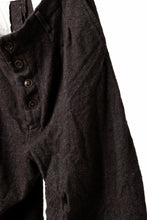 Load image into Gallery viewer, YUTA MATSUOKA 2 tucks wide trousers / natural wool linen (dark brown)