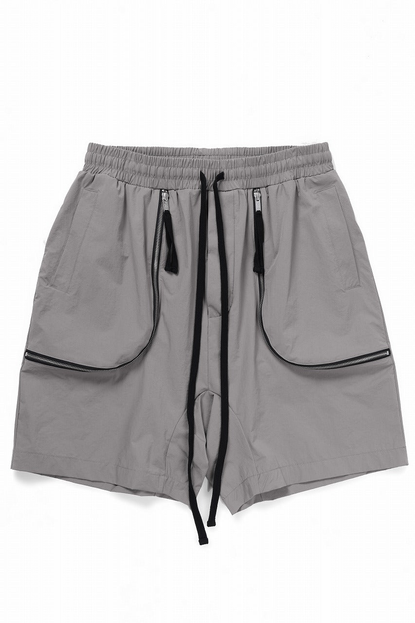 thom/krom ZIP DETAIL SHORTS / RIPSTOP STRETCH NYLON (ROCK)