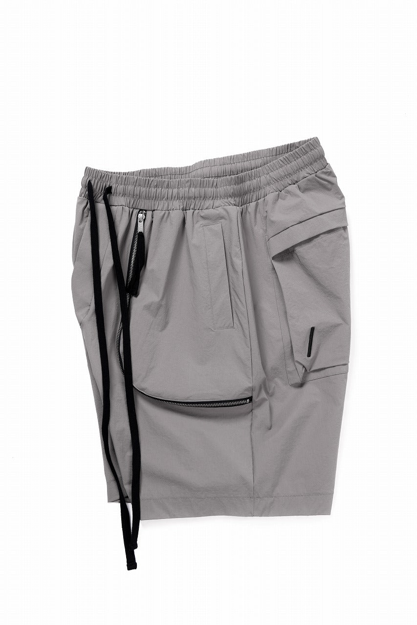 thom/krom ZIP DETAIL SHORTS / RIPSTOP STRETCH NYLON (ROCK)