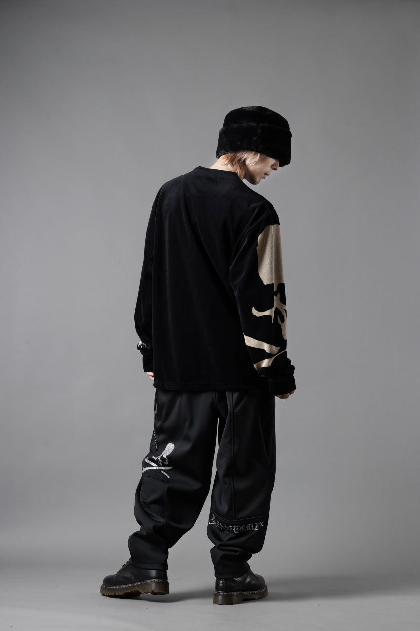 Load image into Gallery viewer, mastermind JAPAN WIDE FIT TROUSERS / HIGH END STRETCH JERSEY (BLACK)