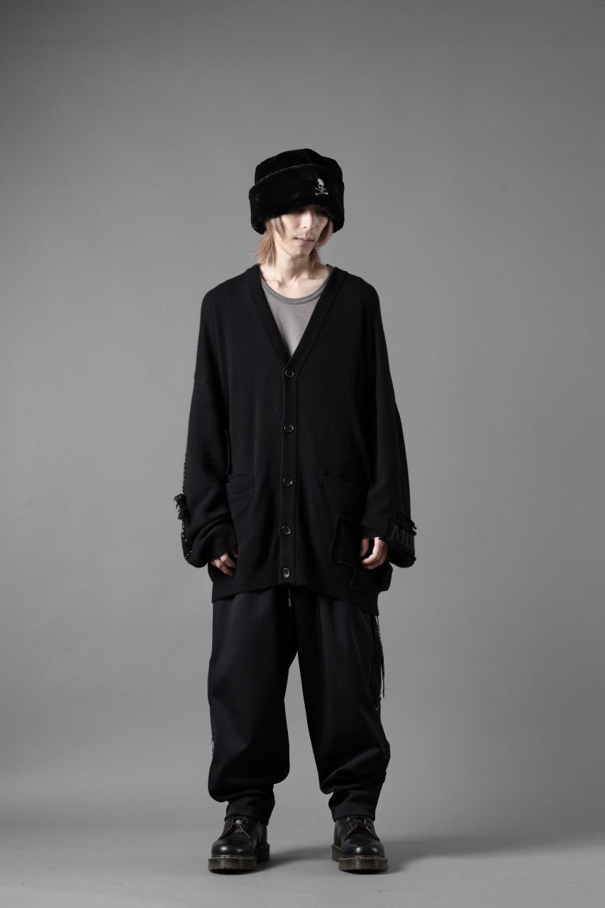 画像をギャラリービューアに読み込む, MASTERMIND WORLD PATCHWORK CARDIGAN / CASHMERE KNIT (BLACK)