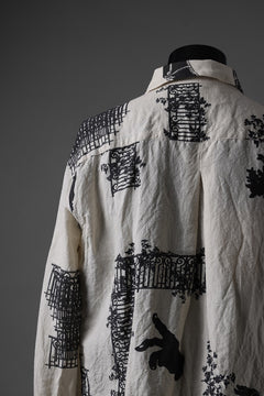 Load image into Gallery viewer, YUTA MATSUOKA classic shirt / washer cotton linen antique print (ecru)