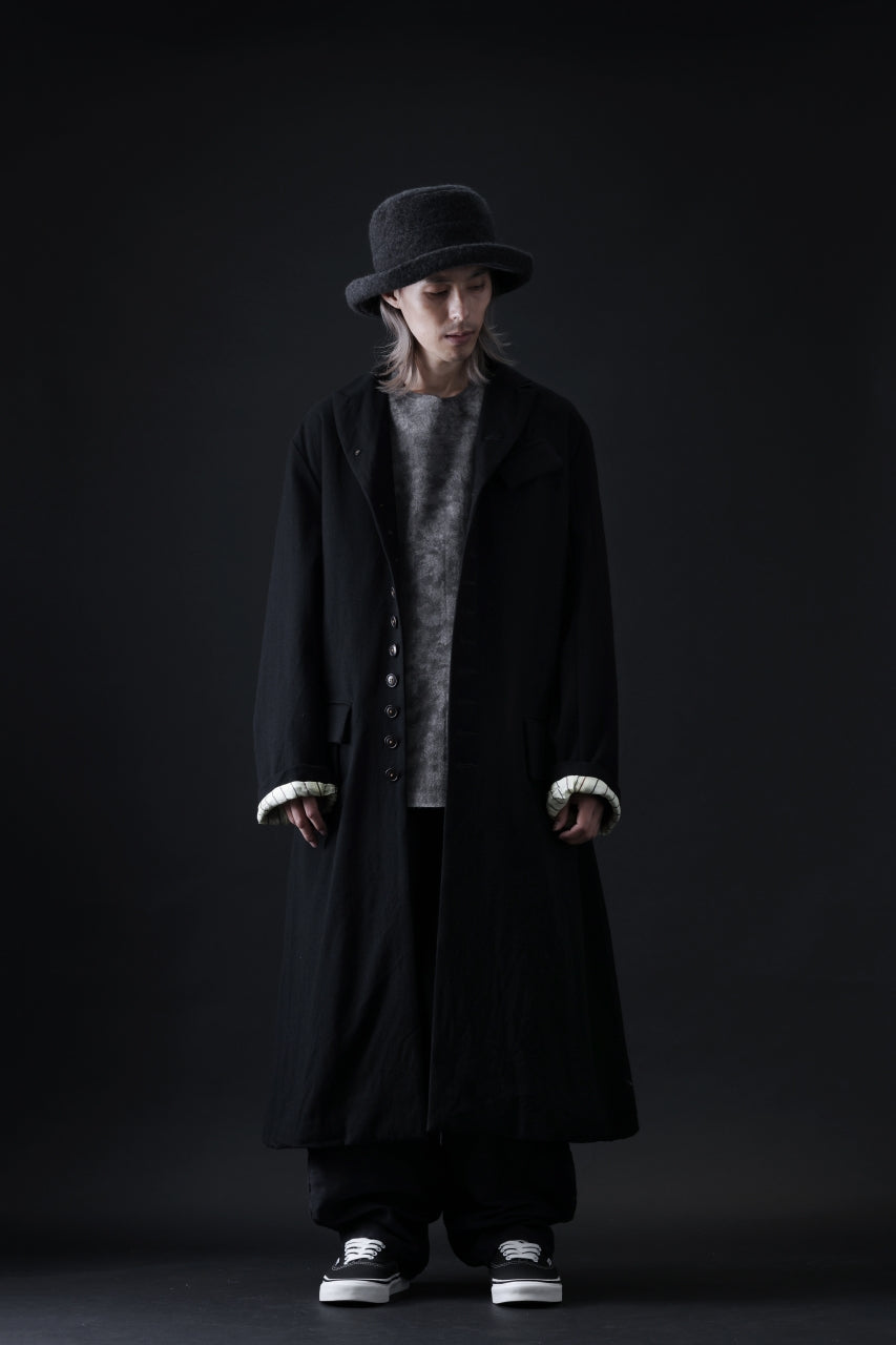 KLASICA SIGLO 10 BUTTONS OLD COAT / COMPRESSION GABARDINE WOOL (BLACK)