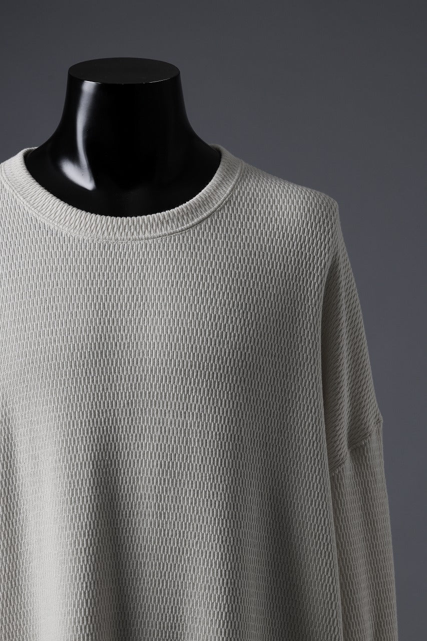 A.F ARTEFACT OVER SIZE FIT TOP / HONEY COMB WAFFLE KNIT JERSEY (IVORY)