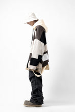 画像をギャラリービューアに読み込む, A.F ARTEFACT BLOCK-PANEL COTTON KNIT CARDIGAN /  (BLACK x GREY x BEIGE)