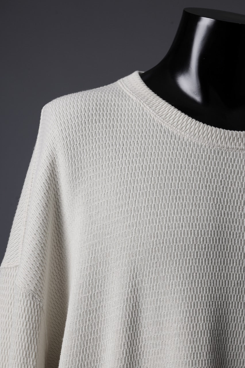 A.F ARTEFACT OVER SIZE FIT TOP / HONEY COMB WAFFLE KNIT JERSEY (IVORY)