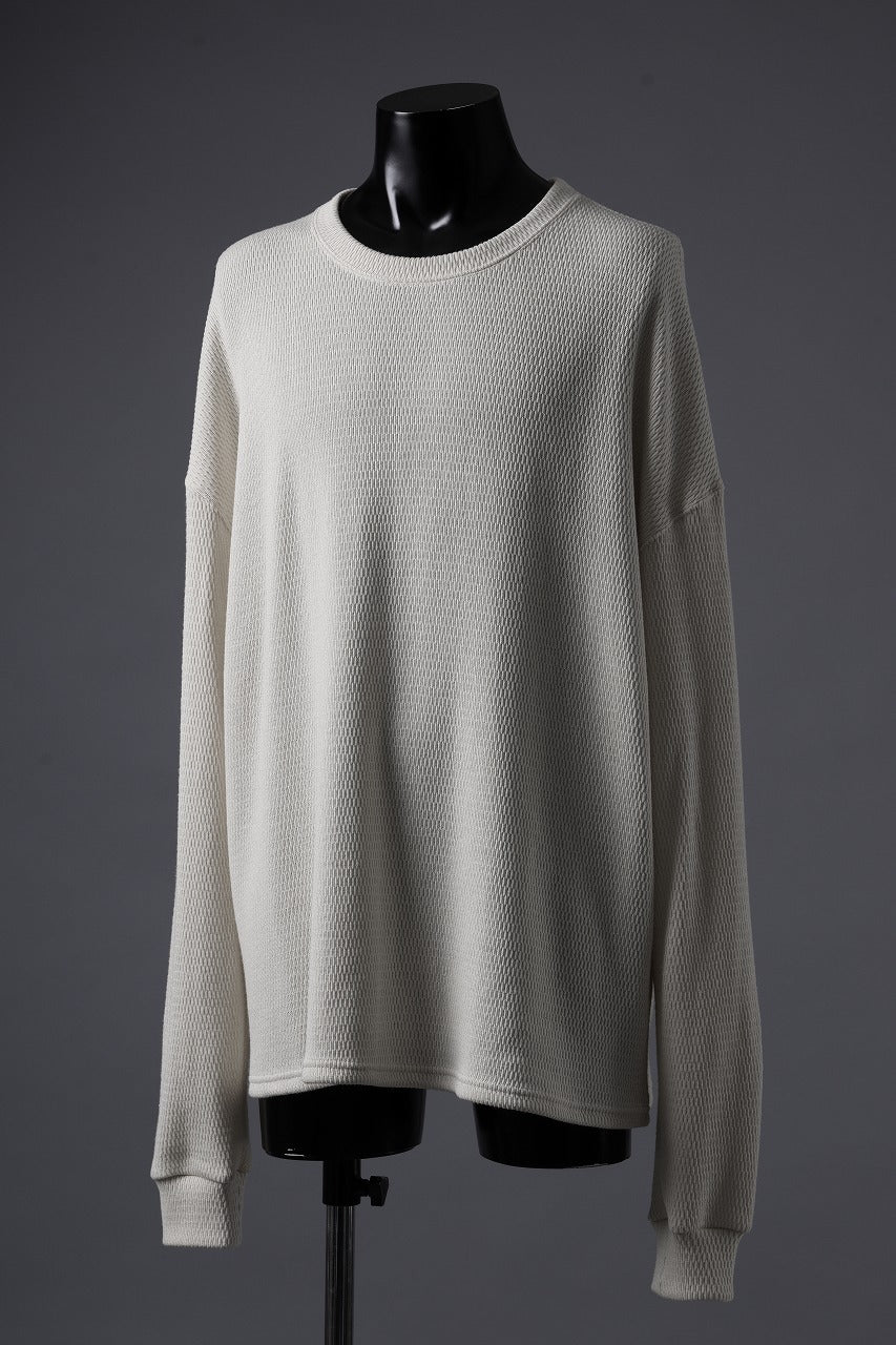 A.F ARTEFACT OVER SIZE FIT TOP / HONEY COMB WAFFLE KNIT JERSEY (IVORY)