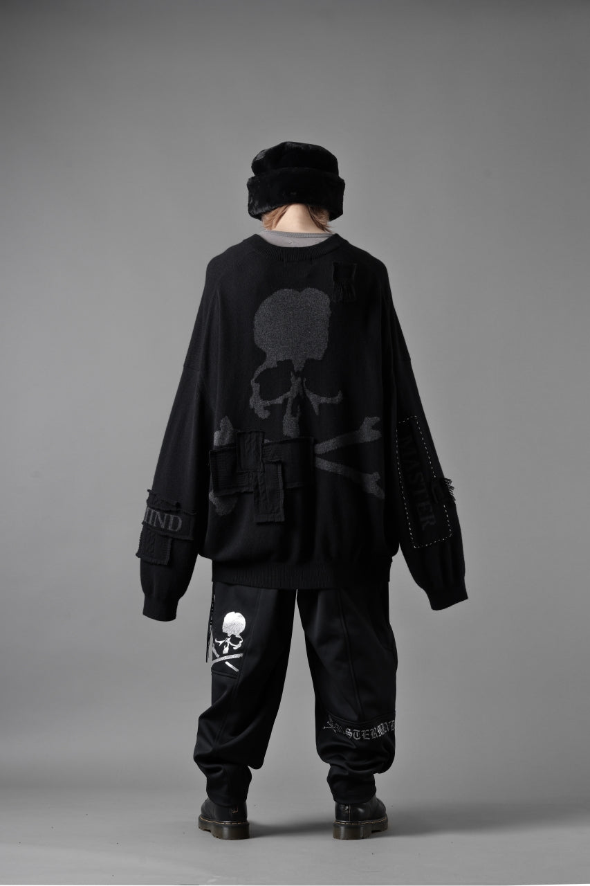 MASTERMIND WORLD PATCHWORK CARDIGAN / CASHMERE KNIT (BLACK)