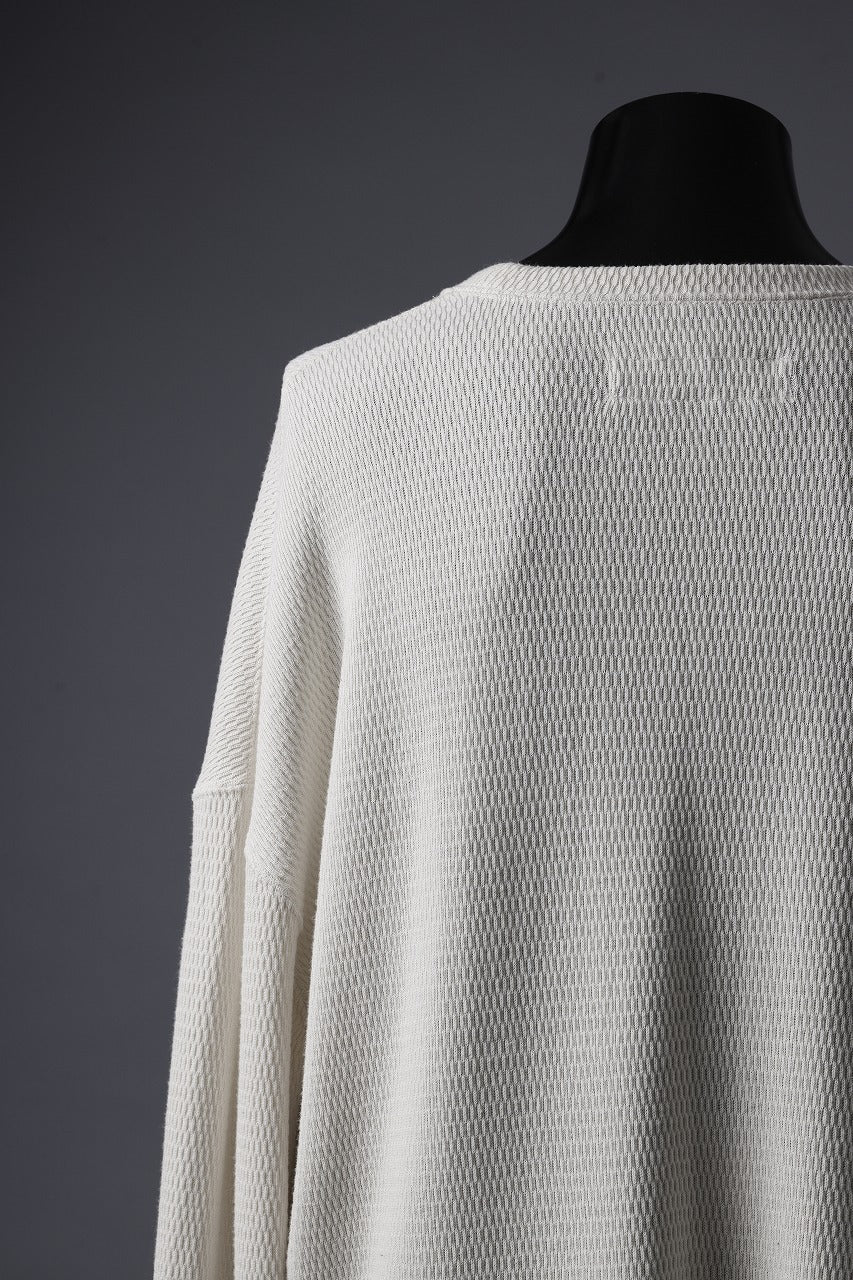 A.F ARTEFACT OVER SIZE FIT TOP / HONEY COMB WAFFLE KNIT JERSEY (IVORY)