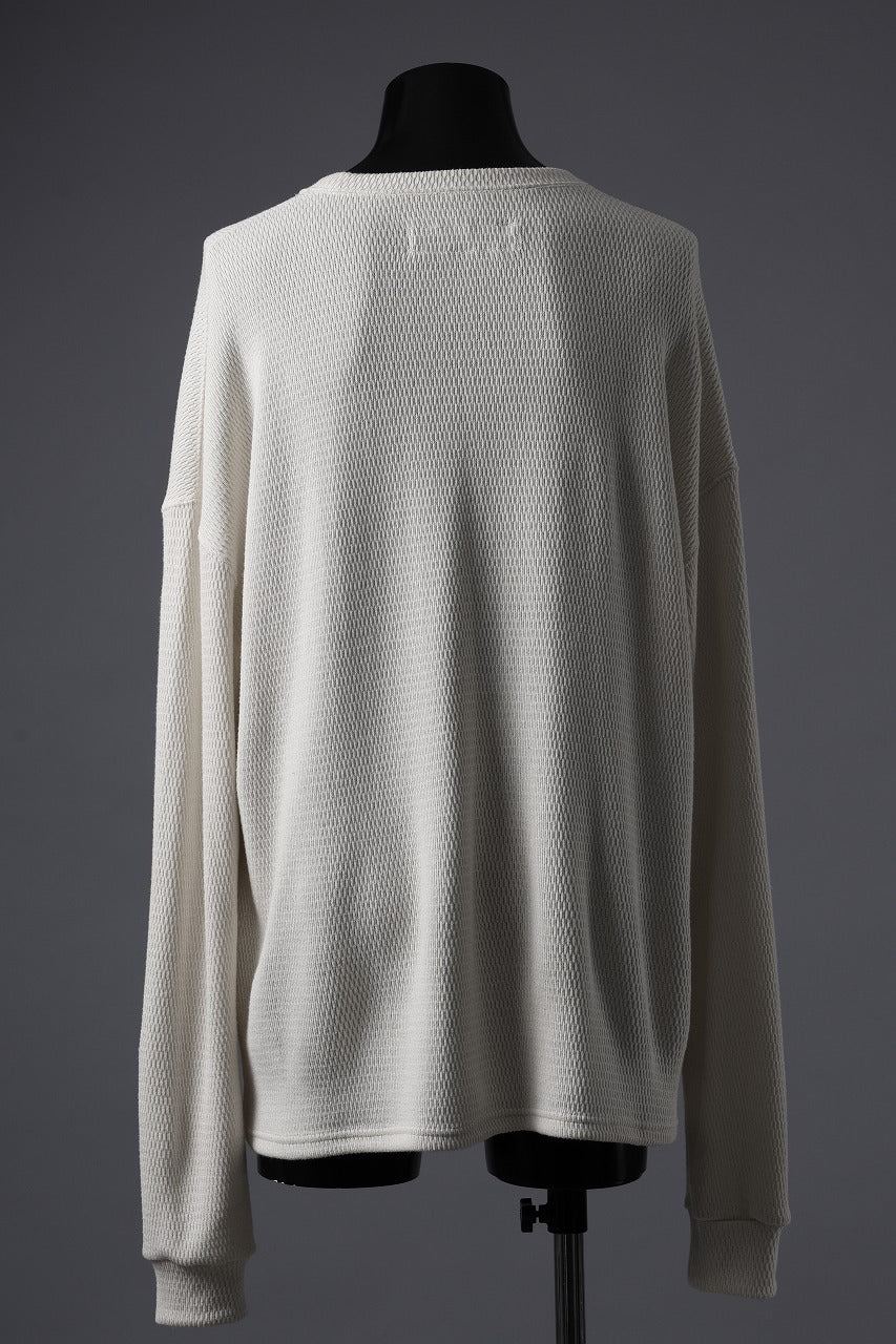 A.F ARTEFACT OVER SIZE FIT TOP / HONEY COMB WAFFLE KNIT JERSEY (IVORY)