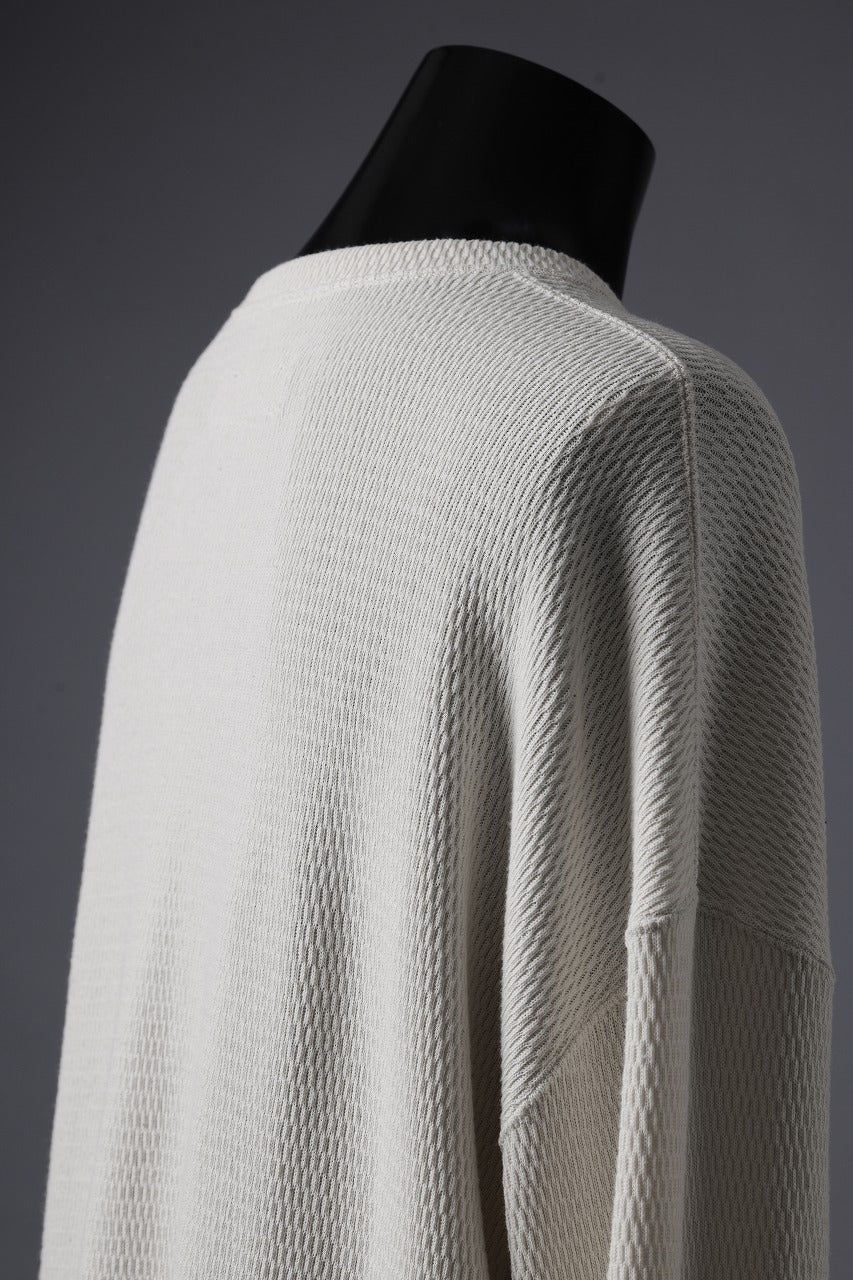 A.F ARTEFACT OVER SIZE FIT TOP / HONEY COMB WAFFLE KNIT JERSEY (IVORY)