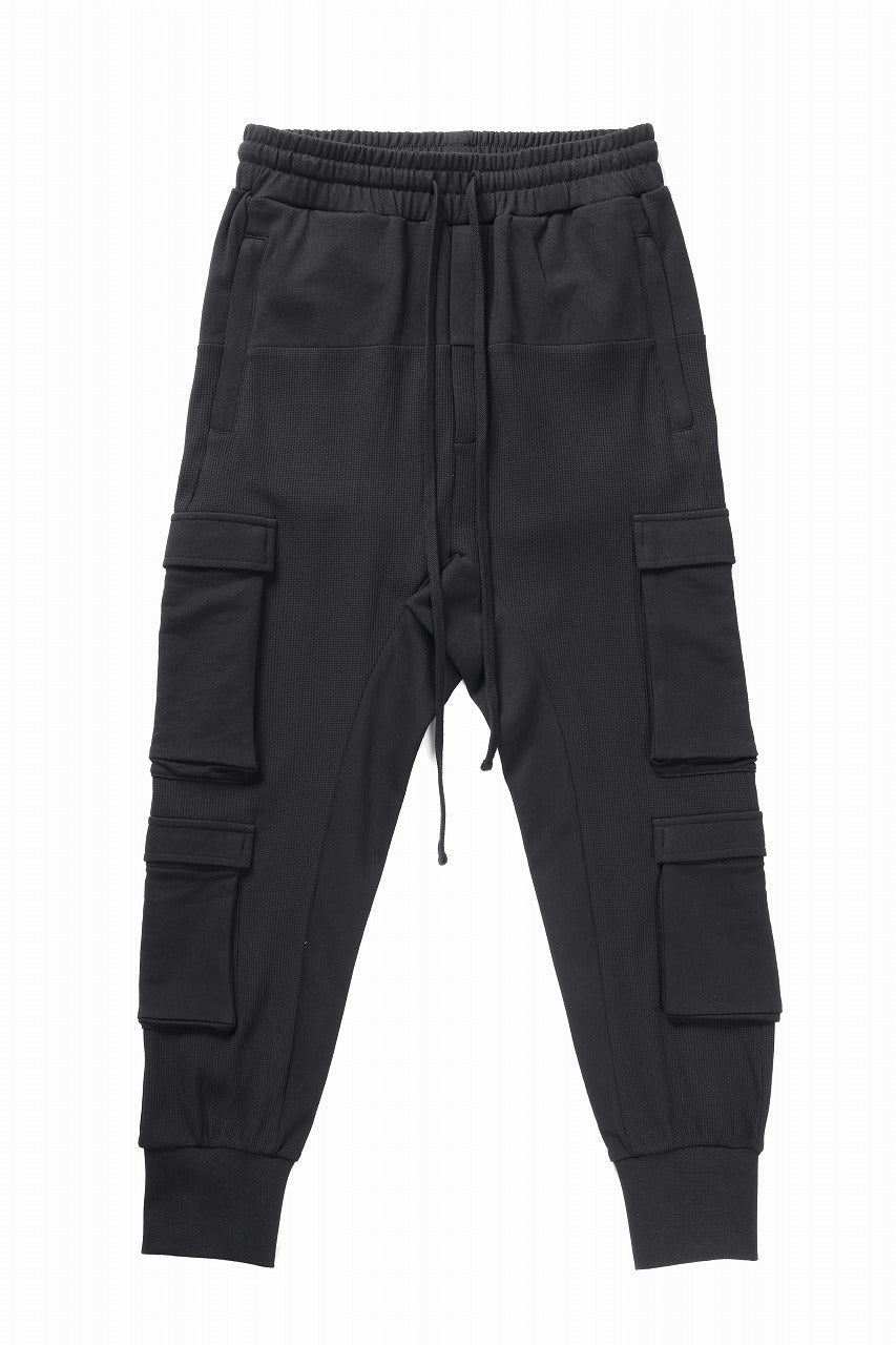 thom/krom MATMIX CARGO TROUSERS / STRUCTURED SOFT JERSEY (BLACK)