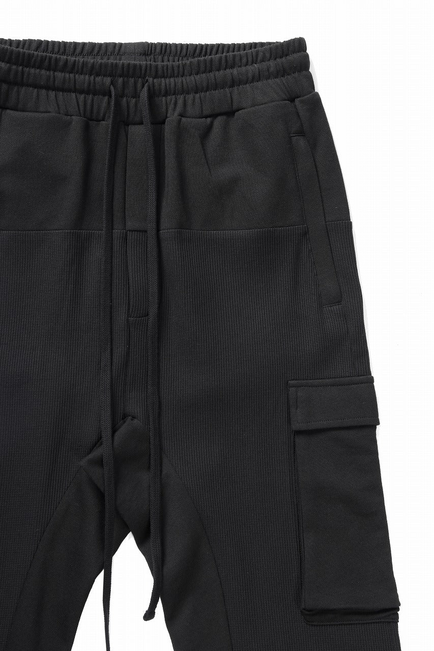 thom/krom MATMIX CARGO TROUSERS / STRUCTURED SOFT JERSEY (BLACK)