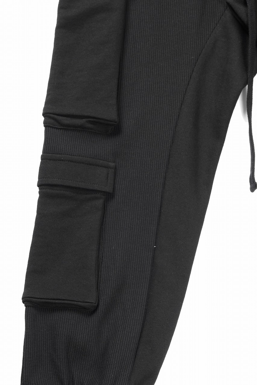 thom/krom MATMIX CARGO TROUSERS / STRUCTURED SOFT JERSEY (BLACK)