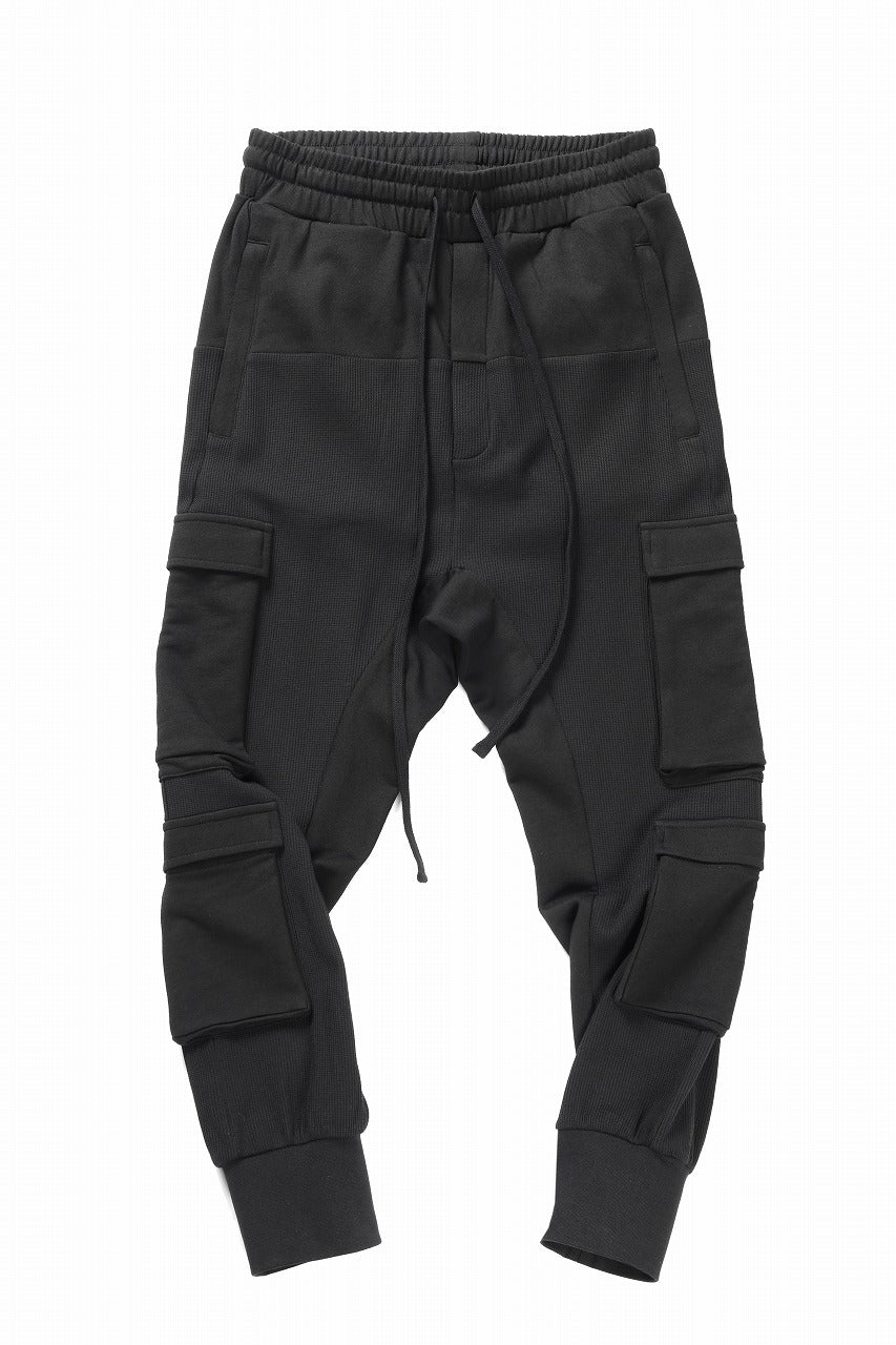 thom/krom MATMIX CARGO TROUSERS / STRUCTURED SOFT JERSEY (BLACK)