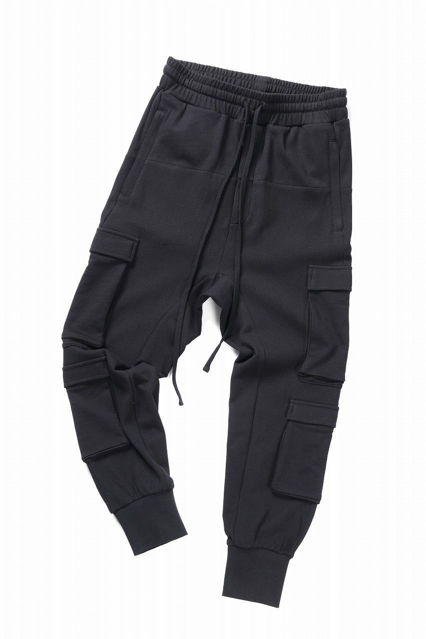 thom/krom MATMIX CARGO TROUSERS / STRUCTURED SOFT JERSEY (BLACK)