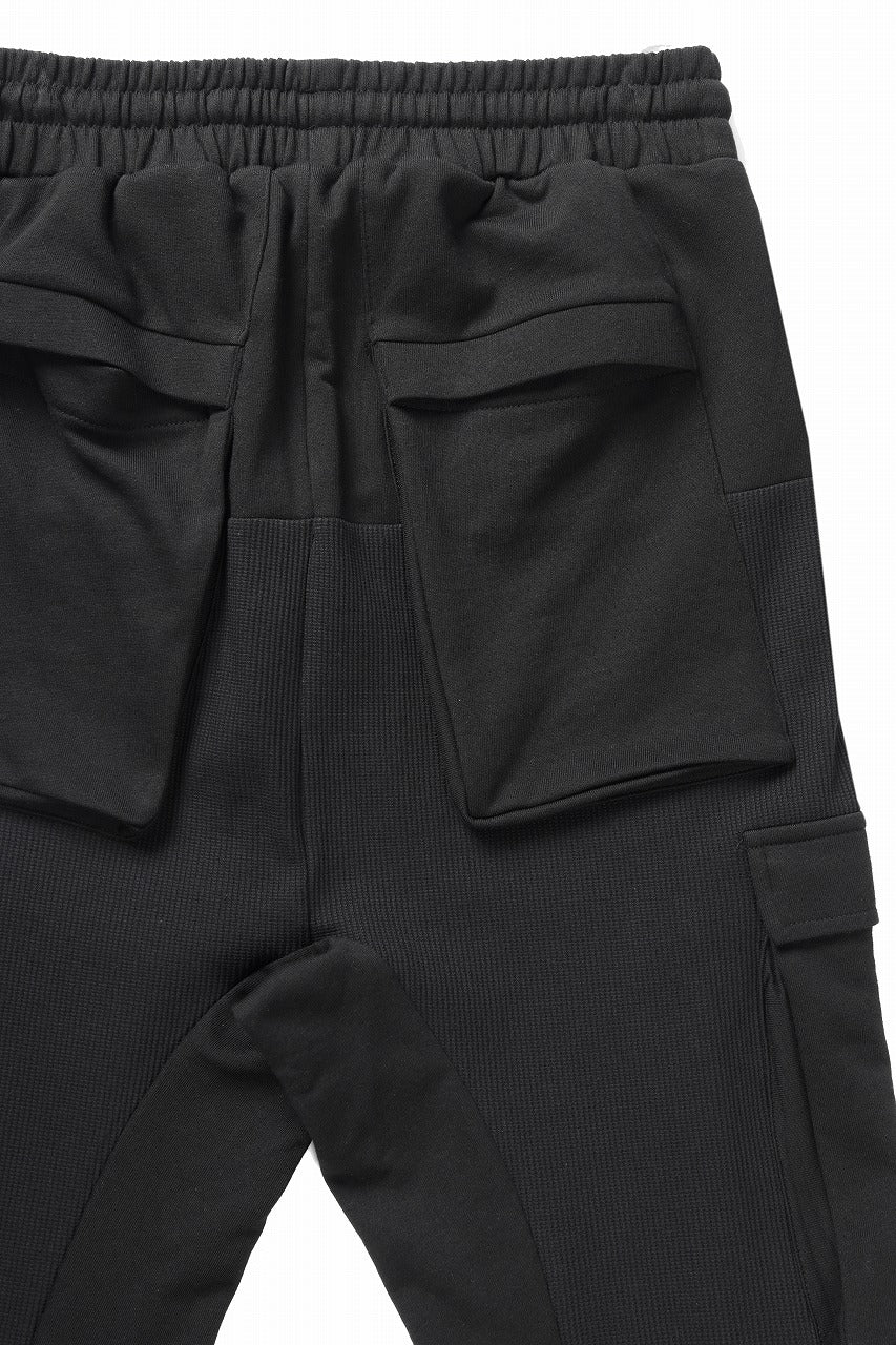 thom/krom MATMIX CARGO TROUSERS / STRUCTURED SOFT JERSEY (BLACK)