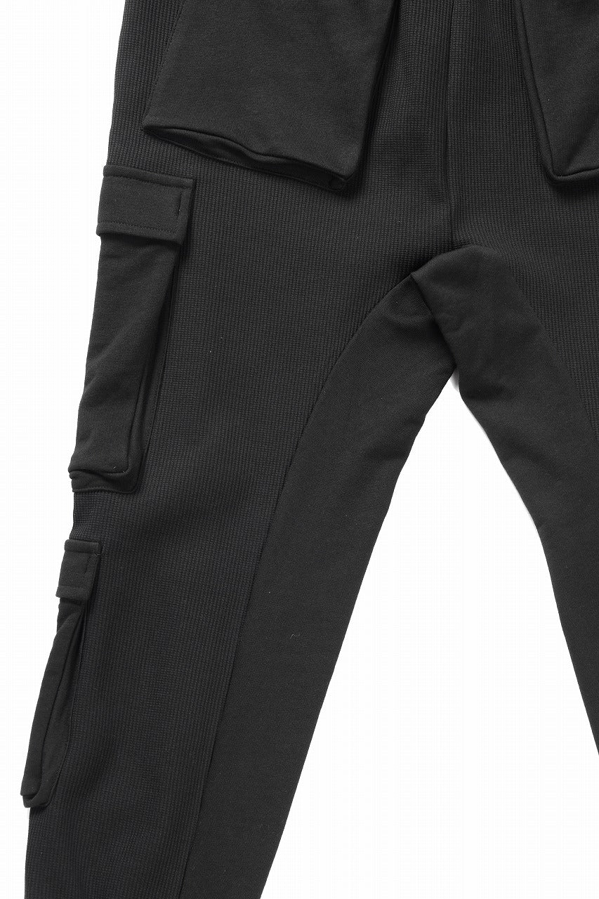 thom/krom MATMIX CARGO TROUSERS / STRUCTURED SOFT JERSEY (BLACK)