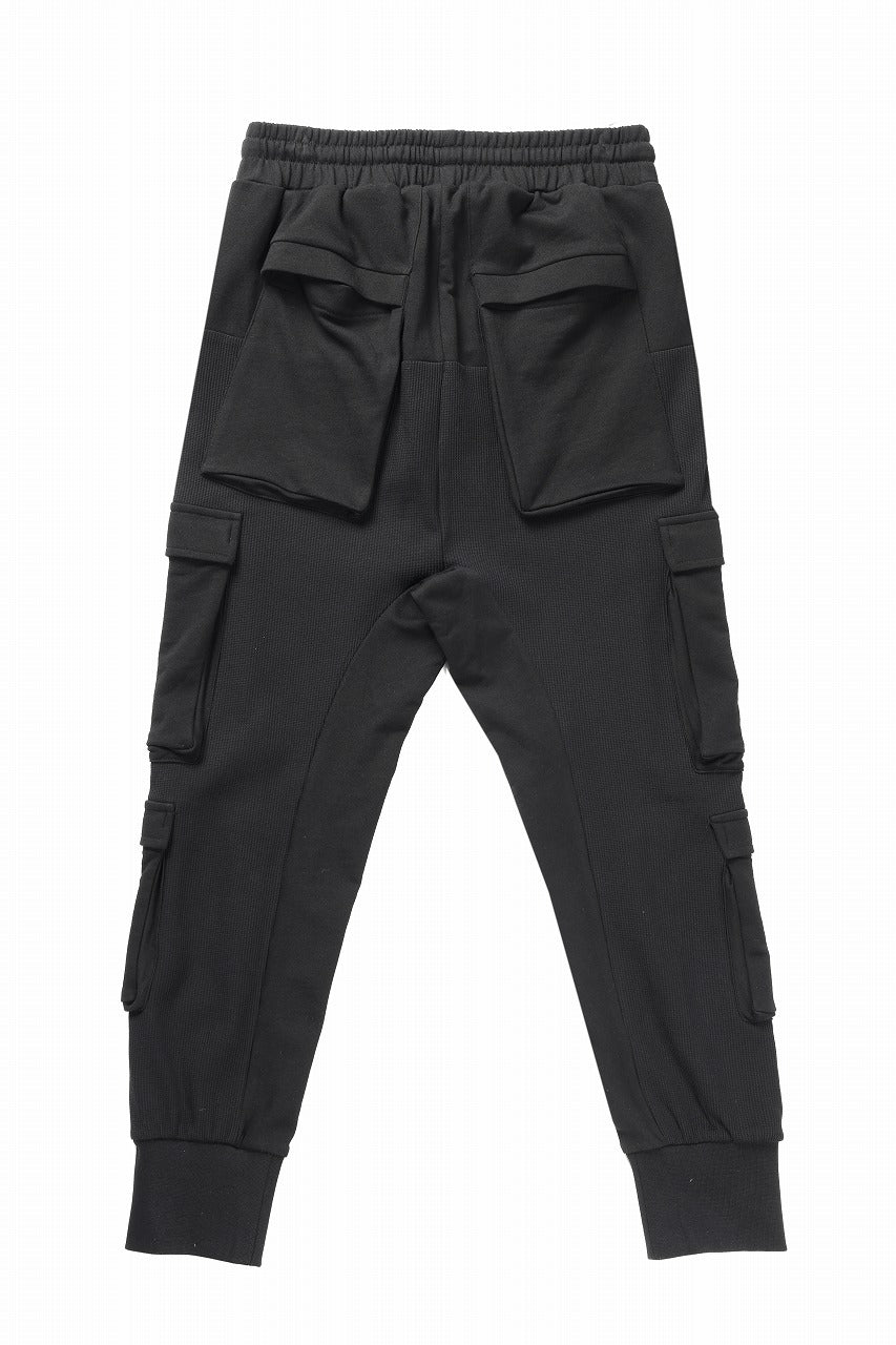 thom/krom MATMIX CARGO TROUSERS / STRUCTURED SOFT JERSEY (BLACK)