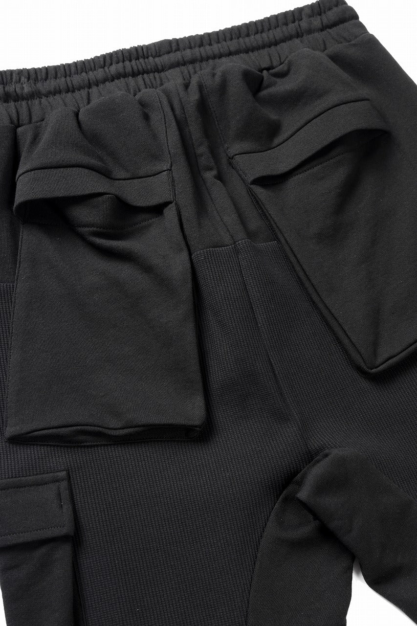 thom/krom MATMIX CARGO TROUSERS / STRUCTURED SOFT JERSEY (BLACK)