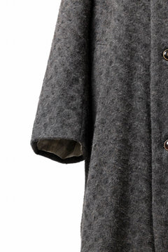Load image into Gallery viewer, YUTA MATSUOKA hoodie wrap long coat / ostriched wild rabbit (dark gray)