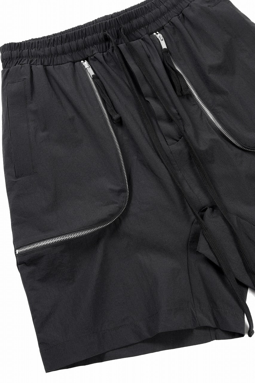 thom/krom ZIP DETAIL SHORTS / RIPSTOP STRETCH NYLON (BLACK)