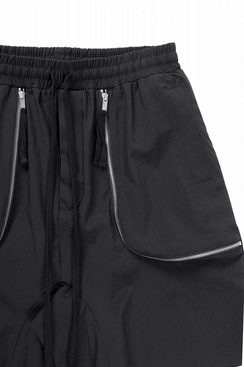 thom/krom ZIP DETAIL SHORTS / RIPSTOP STRETCH NYLON (BLACK)