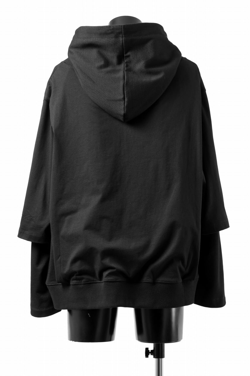 Load image into Gallery viewer, A.F ARTEFACT LAYERED SWEAT HOODIE / TYPE A PRINT (BLACK)