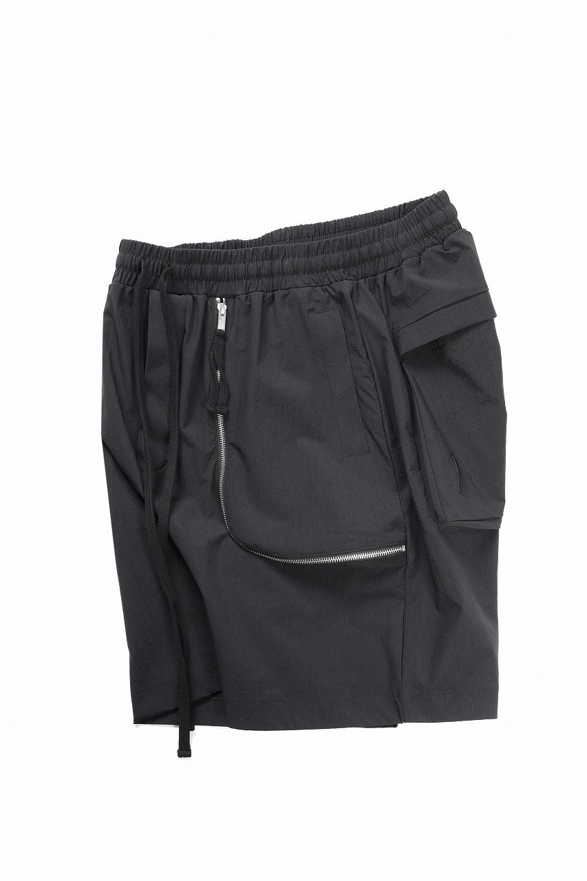 thom/krom ZIP DETAIL SHORTS / RIPSTOP STRETCH NYLON (BLACK)