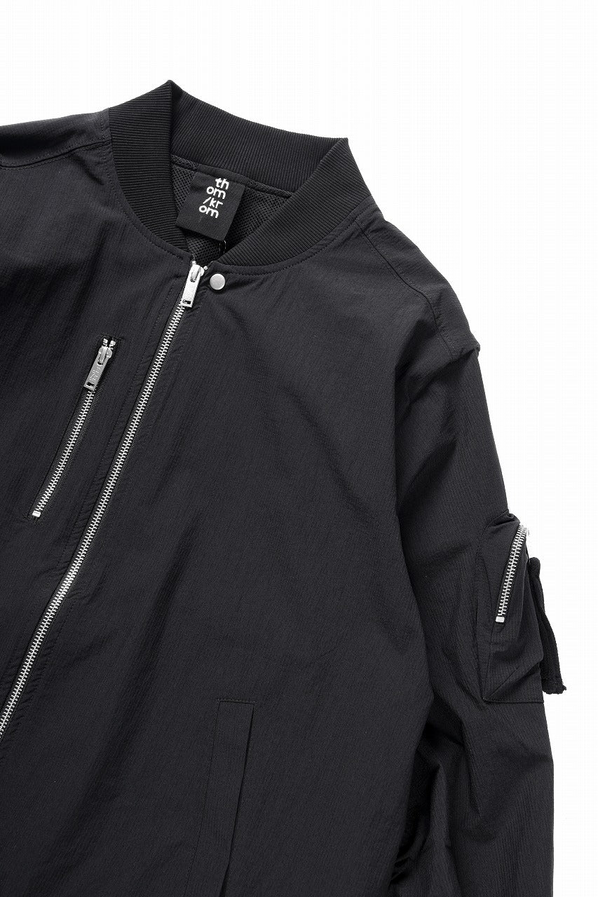 thom/krom BOMBER JACKET / RIPSTOP STRETCH NYLON (BLACK)