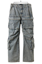 Load image into Gallery viewer, entire studios HEAVY DENIM CARGO TROUSERS (SURFACE WAVE)