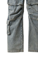 Load image into Gallery viewer, entire studios HEAVY DENIM CARGO TROUSERS (SURFACE WAVE)