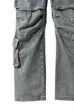 Load image into Gallery viewer, entire studios HEAVY DENIM CARGO TROUSERS (SURFACE WAVE)