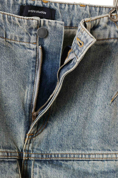 Load image into Gallery viewer, entire studios HEAVY DENIM CARGO TROUSERS (SURFACE WAVE)