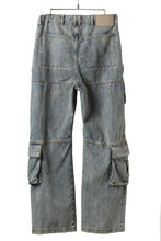 Load image into Gallery viewer, entire studios HEAVY DENIM CARGO TROUSERS (SURFACE WAVE)