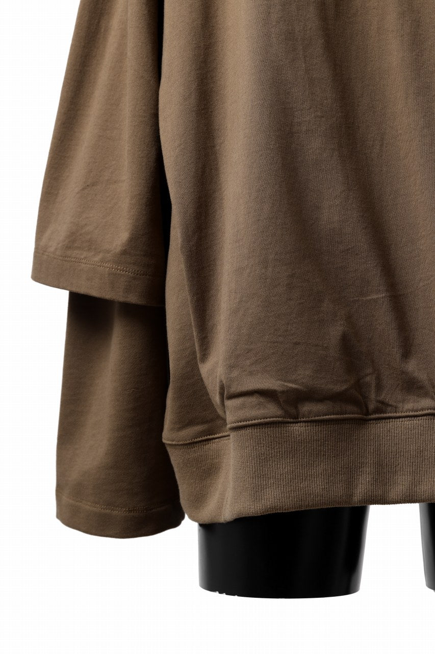 Load image into Gallery viewer, A.F ARTEFACT LAYERED SWEAT HOODIE / TYPE B PRINT (BROWN)