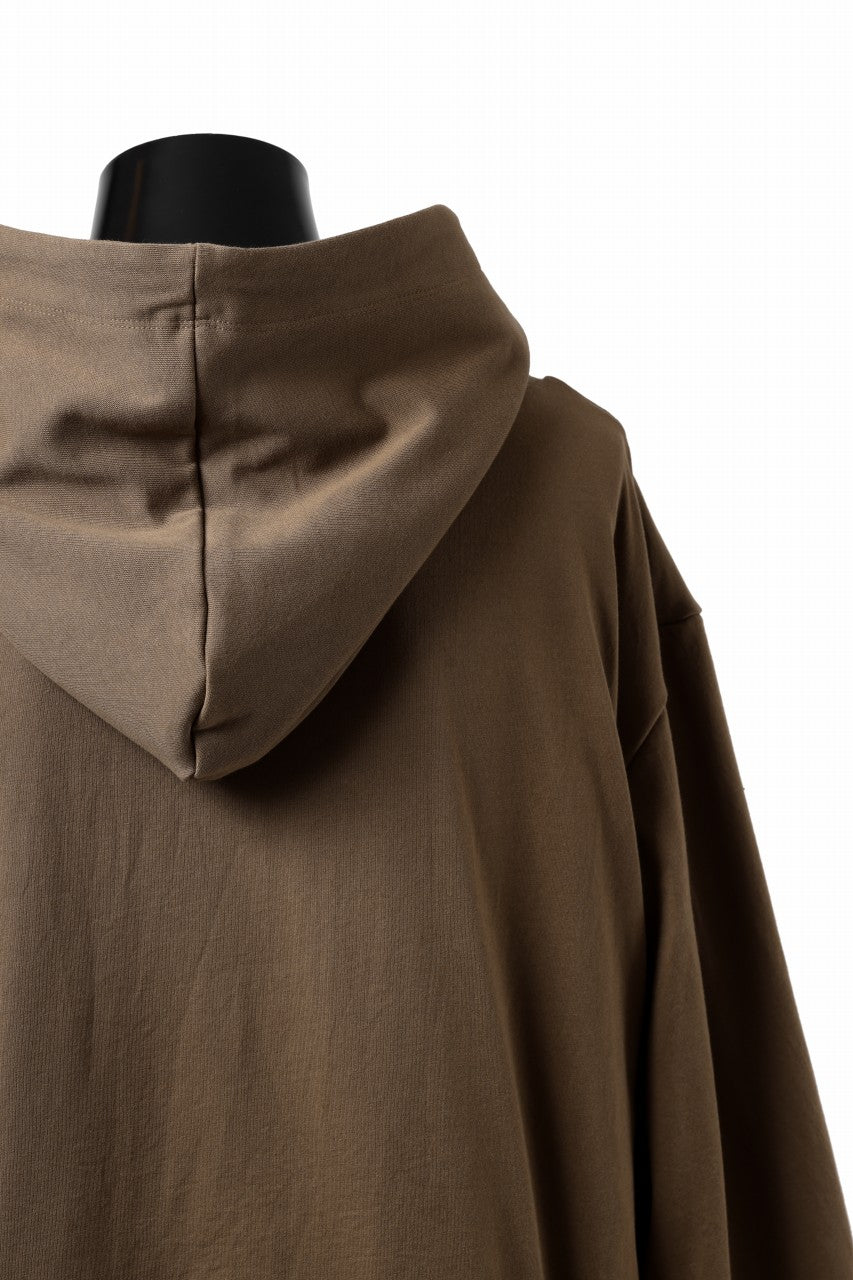 A.F ARTEFACT LAYERED SWEAT HOODIE / TYPE B PRINT (BROWN)