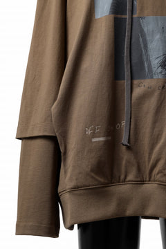 Load image into Gallery viewer, A.F ARTEFACT LAYERED SWEAT HOODIE / TYPE B PRINT (BROWN)