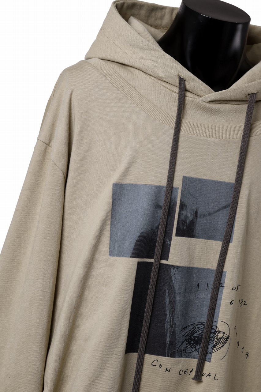 Load image into Gallery viewer, A.F ARTEFACT LAYERED SWEAT HOODIE / TYPE B PRINT (BEIGE)